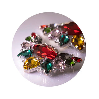 RUBIS rote Peeptoes Stiefeletten