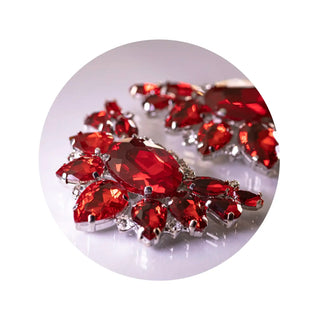 RUBIS rote Peeptoes Stiefeletten