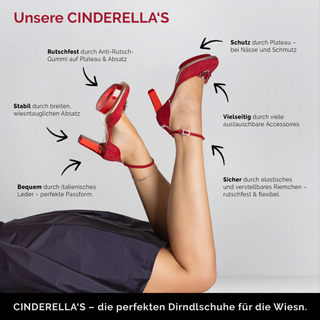 NOIRS Closetoes Riemchenpumps Dirndlschuhe schwarz Spitz