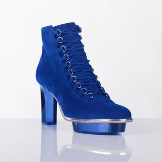 ROYALS königsblaue Closetoes Stiefeletten