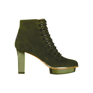 Exklusive grüne Dirndlstiefeletten, Trachtenschuhe zum Dirndl