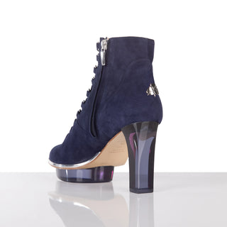 MARINAS dunkelblaue Closetoes Stiefeletten