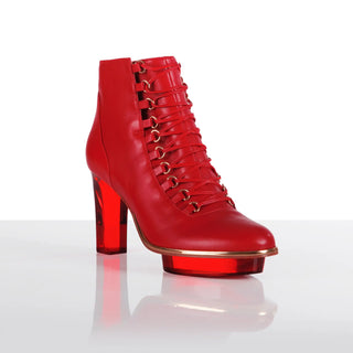 RUBIS rote Closetoes Stiefeletten