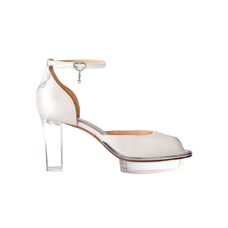 Schnalle in silber als Herz mit Perle