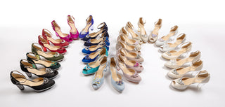 Designer Damenpumps in verschiedenen Farben in Echtleder und Wildleder aus italienischer Handarbeit mit transparentem Absatz, ideal für Abendkleid und Hochzeiten