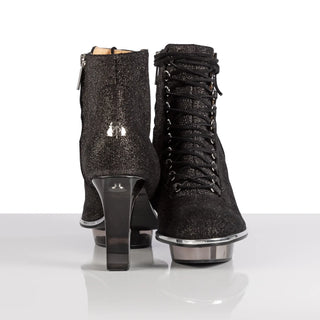 Schwarze Stiefeletten mit Absatz und Plateau für Damen, Dirndlschuhe