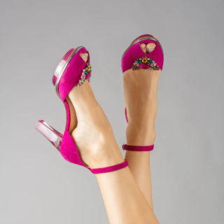 MAGENTAS pinke Peeptoes Riemchenpumps