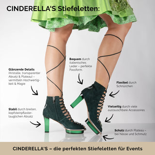 PEARLS Peeptoes Stiefeletten Dirndl-Brautschuhe ivory-silber