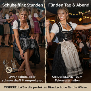 NOIRS Closetoes Riemchenpumps Dirndlschuhe schwarz Spitz