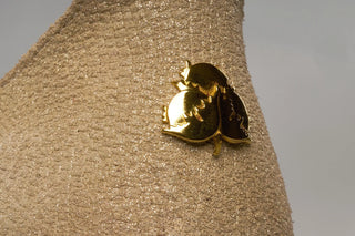 Pumps für Damen aus Leder in beige mit gold zum Abendkleid oder Dirndl