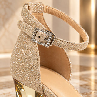 GOLDIS Closetoes Riemchenpumps Dirndlschuhe gold