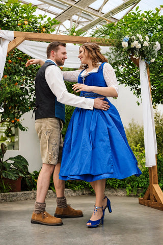 ROYALS königsblaue Peeptoes Riemchenpumps