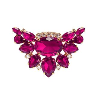 Broschen MAGENTA mit goldenem Untergrund, 2er Set