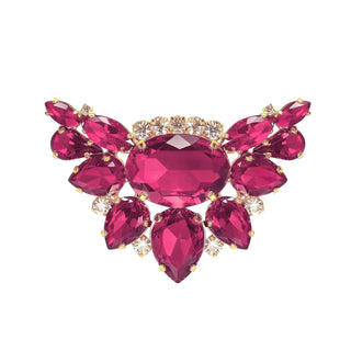 Broschen HELLES MAGENTA mit goldenem Untergrund, 2er Set