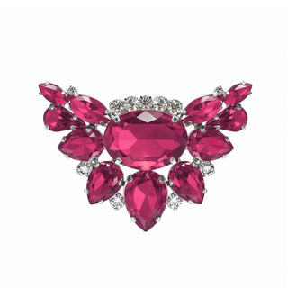 Broschen HELLES MAGENTA mit silbernem Untergrund, 2er Set