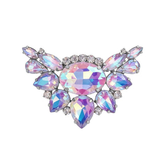 Broschen ROSA-HOLOGRAMM mit silbernem Untergrund, 2er Set