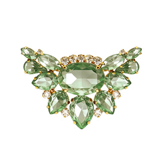 Broschen HELLGRÜN mit goldenem Untergrund, 2er Set