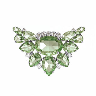 Broschen HELLGRÜN mit silbernem Untergrund, 2er Set