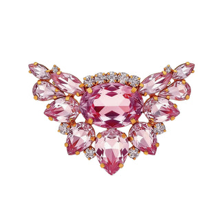 Broschen ROSA mit goldenem Untergrund, 2er Set