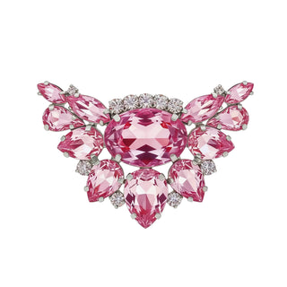 Broschen ROSA mit silbernem Untergrund, 2er Set