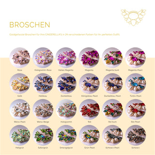 Broschen MAGENTA mit goldenem Untergrund