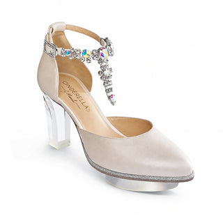 T-Stripe ELFENSTERN Schuhschmuck für Damenpumps zum Abendkleid in hologramm-silber, 2er Set