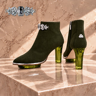 SAPHIRIS grüne Stiefeletten