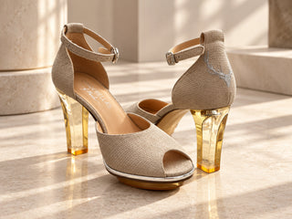 GOLDIS Peeptoes Riemchenpumps Dirndlschuhe gold