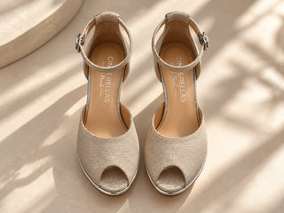 GOLDIS Peeptoes Riemchenpumps Dirndlschuhe gold