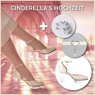 CINDERELLA'S HOCHZEIT: Brautschuhe ivory inkl. Schuh-Schmuck, ivory-silber