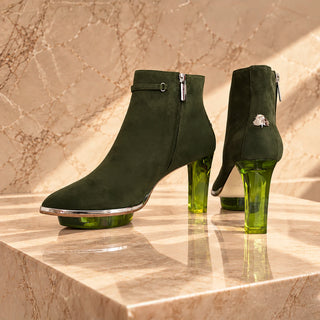 SAPHIRIS grüne Stiefeletten