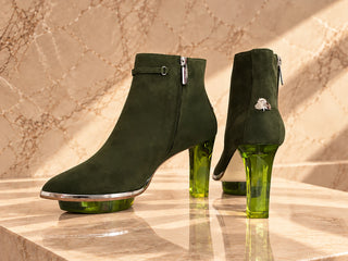 SAPHIRIS grüne Stiefeletten