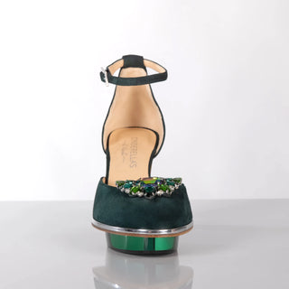 SMARAGDIS Closetoes Riemchenpumps Dirndlschuhe smaragdgrün
