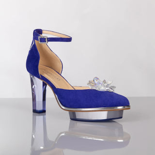 VIOLAS Closetoes Riemchenpumps Dirndlschuhe lila