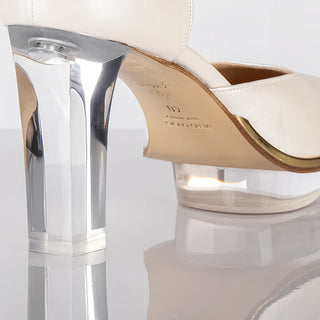 PEARLS Closetoes Riemchenpumps CLASSIC / WEDDING LINE, ivory-gold