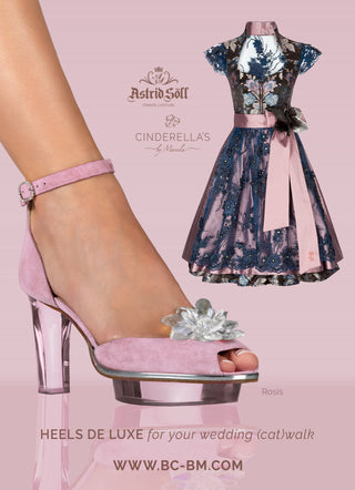 CINDERELLA'S Rosis als Peeptoes Riemchenpumps in rosa mit Dirndl von Astrid Söll 