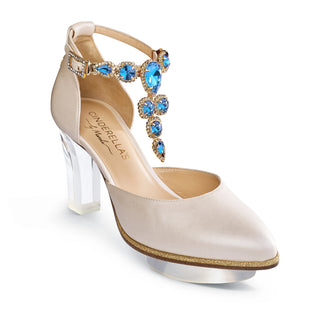 Cinderella's Pearls Riemchenpumps mit Schuh-Schmuck zum Abendkleid