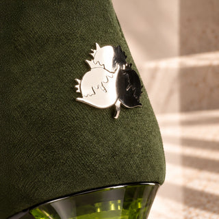 SAPHIRIS grüne Peeptoes Stiefeletten
