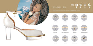 Schnalle in gold als Herz mit Perle
