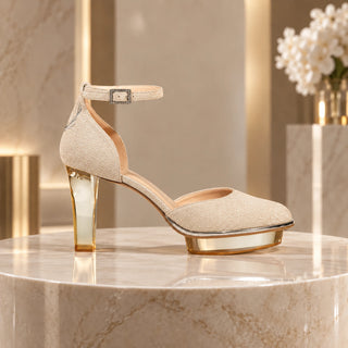 GOLDIS Closetoes Riemchenpumps Dirndlschuhe gold