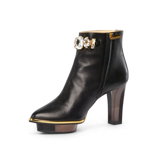 NOIRS schwarze Closetoes Stiefeletten Spitz