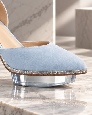 AURIS hellblaue Closetoes Riemchenpumps Spitz