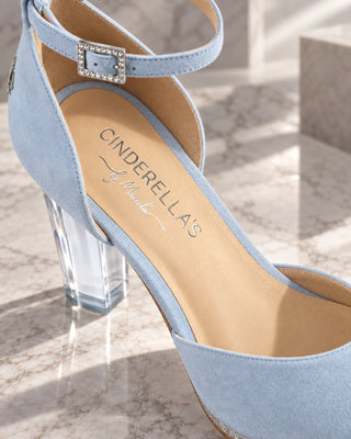 AURIS hellblaue Closetoes Riemchenpumps Spitz