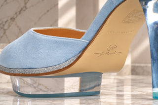 AURIS hellblaue Closetoes Riemchenpumps Spitz