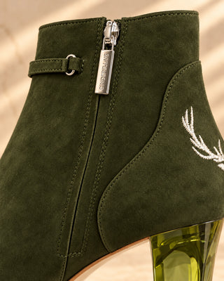 SAPHIRIS grüne Stiefeletten, Dirndlschuhe