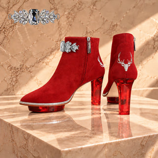 RUBIS rote Stiefeletten, Dirndlschuhe