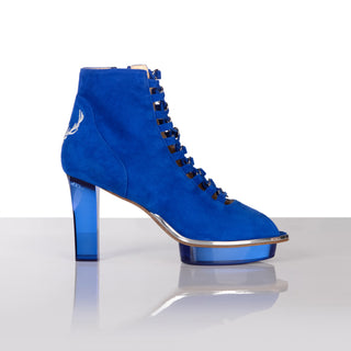 CINDERELLA'S ROYALS als Peeptoes Stiefeletten in königsblau BAVARIAN LINE