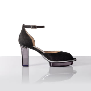 INDERELLA'S NOIRS als Peeptoes Riemchenpumps in schwarz CLASSIC LINE